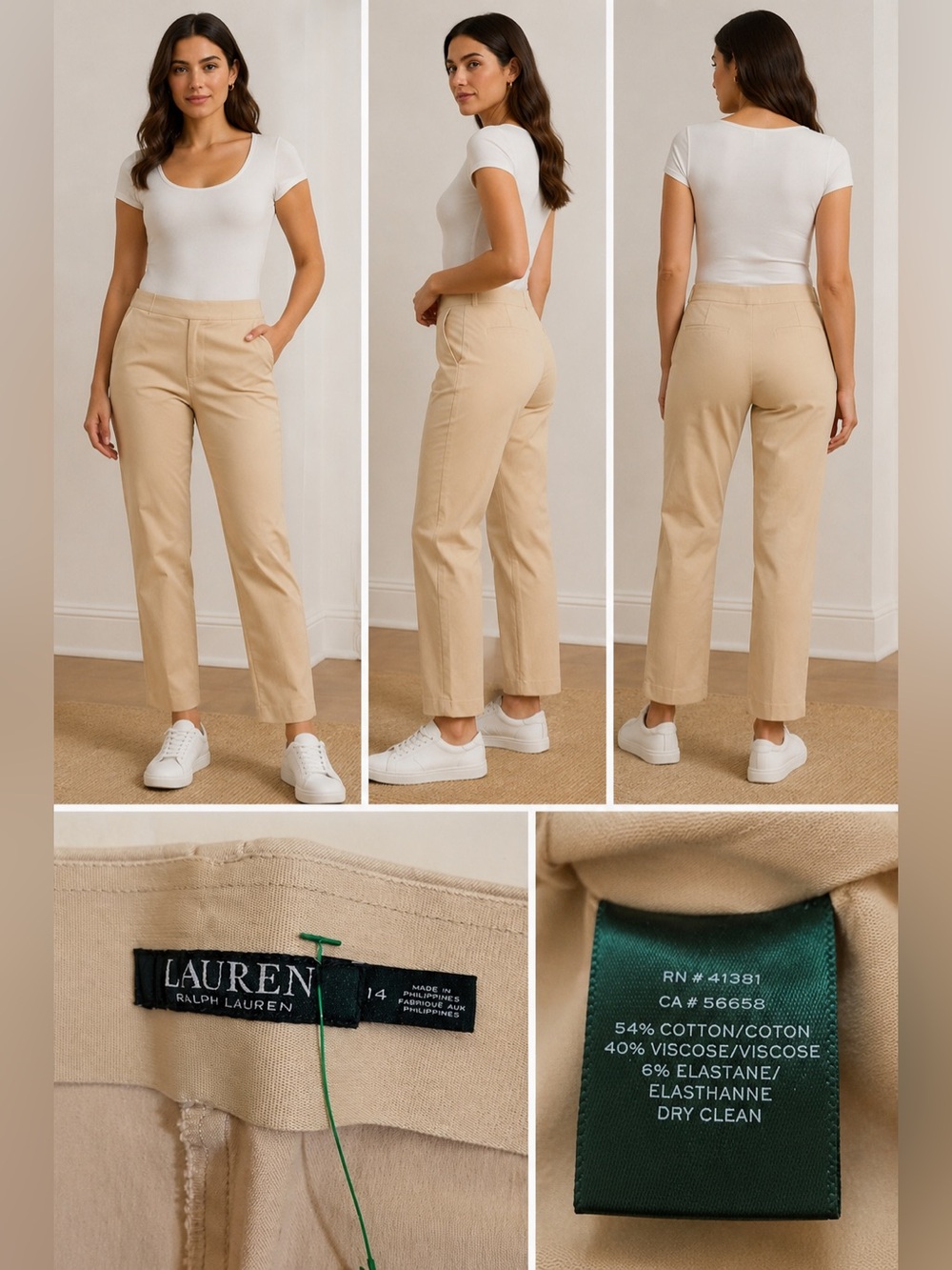 Ralph Lauren Beige High-Waist Trousers